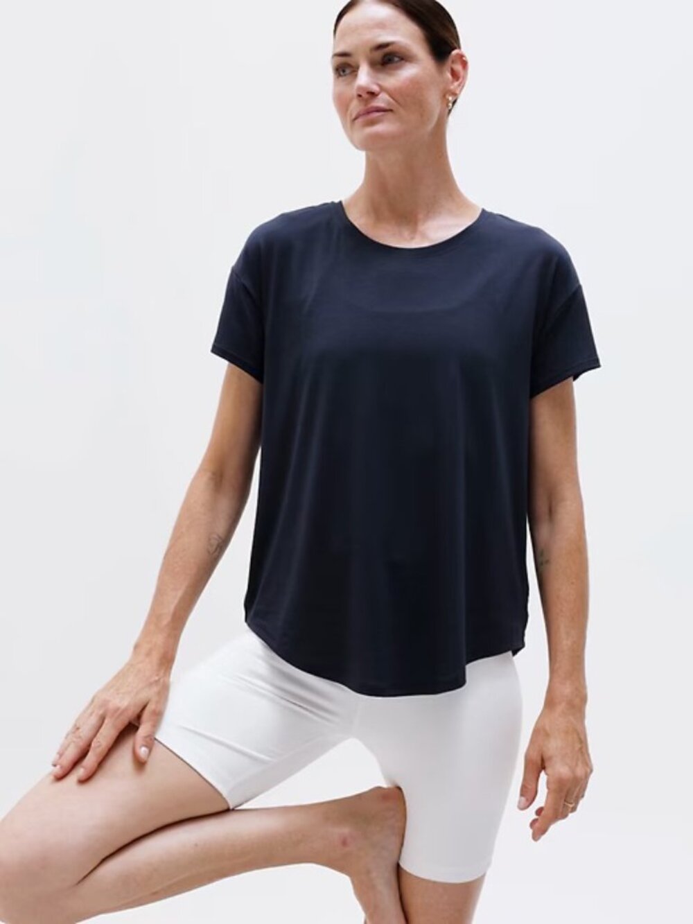 Athleta Dark Blue With Ease Short Sleeve Tee